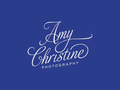 Amy Christine Logo blue braizen hand drawn jasmine byers jasmine ellesse jasminellesse logo photography sans serif script white