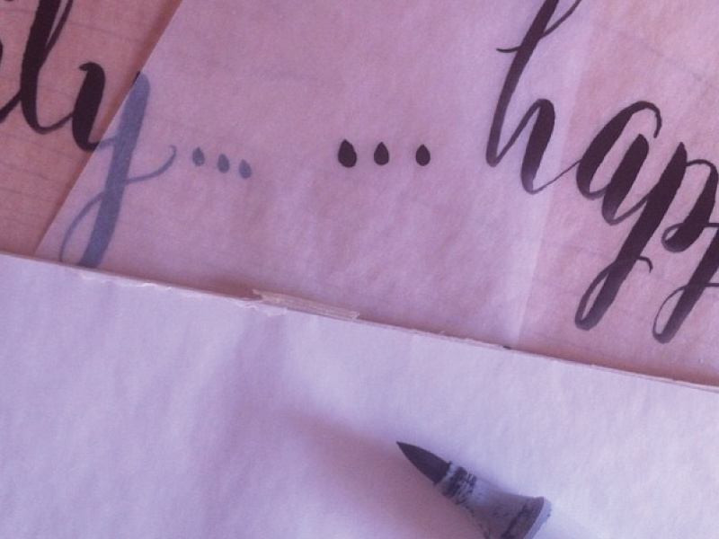 happily happily calligraphy lettering custom brush script jasminellesse copic sketch brush pen jasmine ellesse