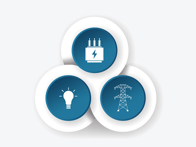 Infographic design. Power and electricity icons bulb concept electricity energy environment icon idea infographics lightbulb logo pictogram power round set shadows sign symbol technology transformer