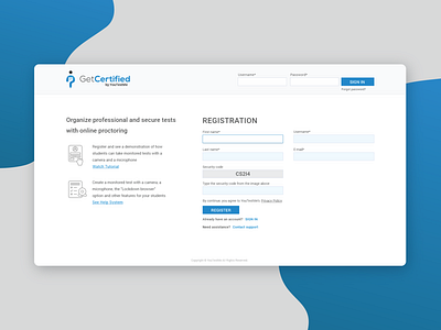 Login and registration screen blue and white business buttons clean form icons inputs login page modern profile register register page ui uiux user