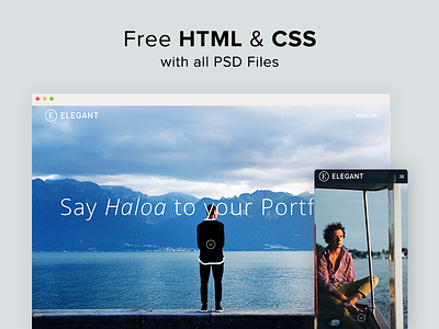 Elegant - Free HTML & CSS clean elegant flat freebie hamburger header htmlcss portfolio psddd responsive theme