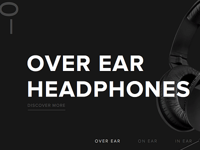 Slider black headphones hero music sans serif slider typography