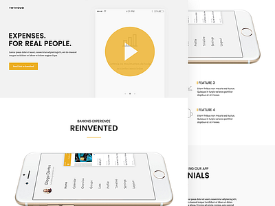 App Landing Page – WIP app blocks clean freebie freelancer ios kit landing page minimal ui