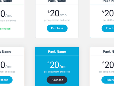 Pricing Tables blue button components dashboard drop shadow flat interface price table styleguide ui