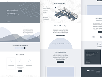 Sensor Technology Landing Page v1 WIP analytics dashboard gradient grey interface landing landing page product ui ux web wireframe