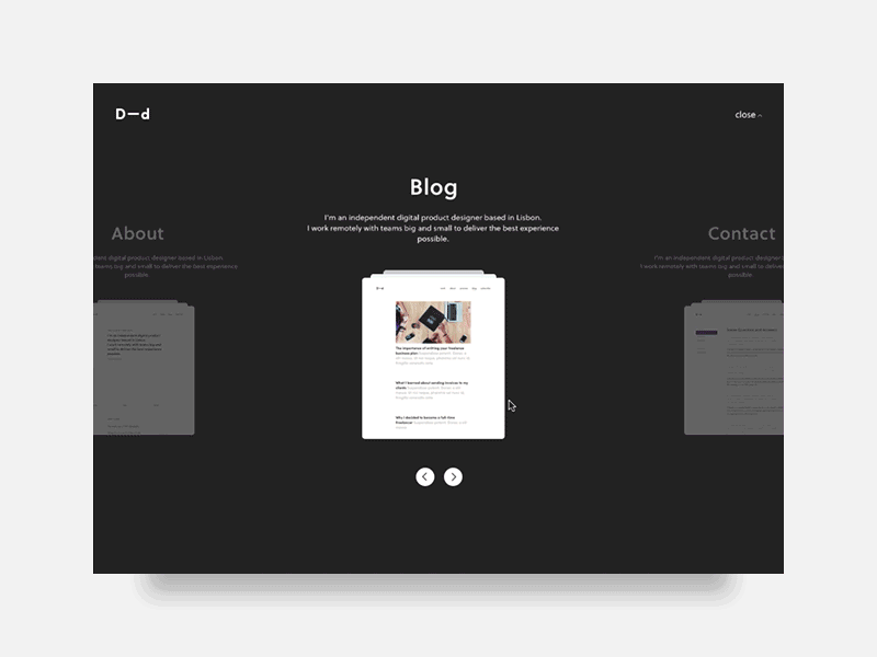 Portfolio Navigation Exploration 1 by Diogo Dantas on Dribbble