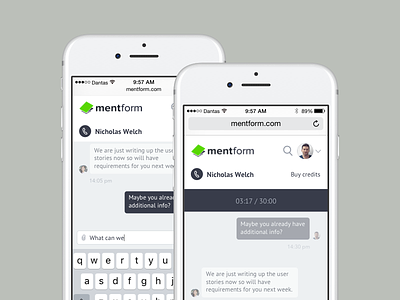 Mentform Chat on Mobile
