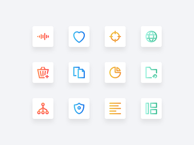 Dantas Basic Icons Preview design gradient icon icon design iconography icons outline ui