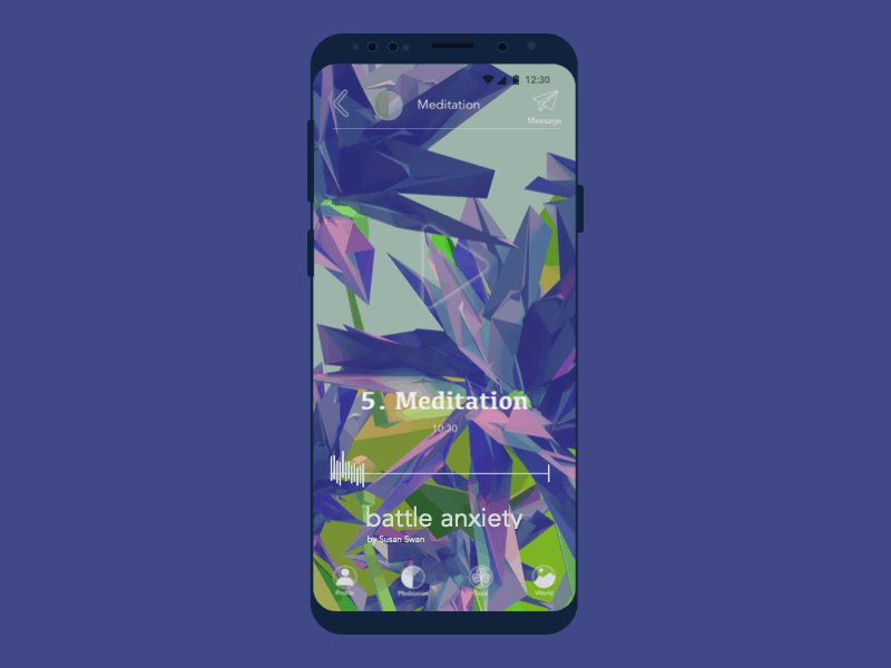 Meditation animation app blender calm design meditation meditation app mindful mindfulness play principle sketch soft spiritual spirituality time timer transition transitions uiux