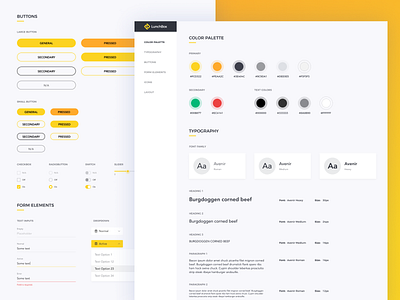 UI Kit for App app application clean delivery design design guide food guide kit ui ui kit ux yellow