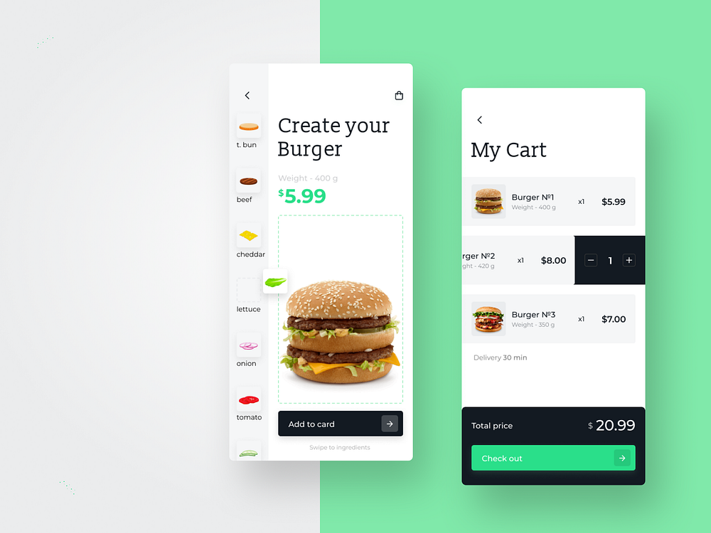 Food UI App. Animation. by Freshcode Design on Dribbble