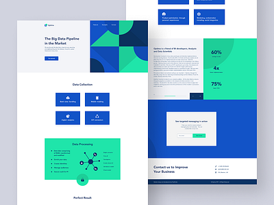 Landing page blue clean color company design footer form geometric green home page icons infographic logo pagination slider ui ux vector web site