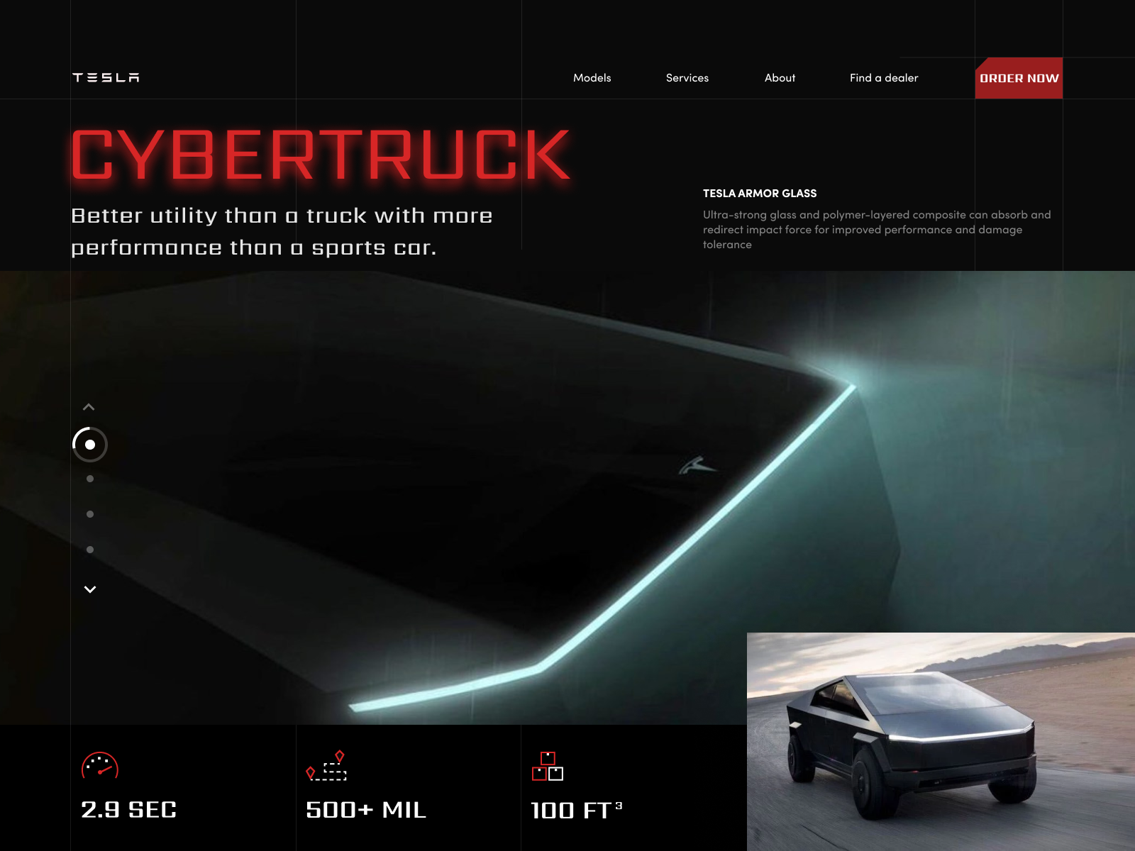 Tesla Cybertruck Landing Page Concept By Freshcode