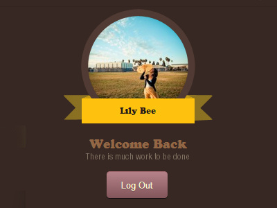 Lily Bee User Sidebar banner login logout profile ribbon sidebar welcome