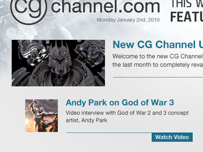 CG Channel Newletter email newsletter html news newsletter thumbnails