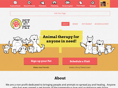 Nationbuilder Theme - Pet My Pet admin animal call to action cat dog illustration pets theme