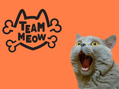 Team meow branding cat cute logo team