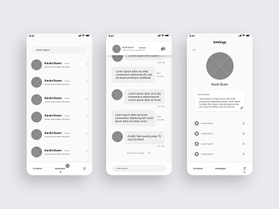 Pixalingo Wireframes app design flat illustration illustrator messaging app minimal mobile ui ux wireframes