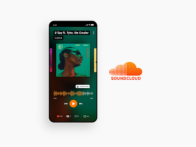 Soundcloud - Redesign v2 adobe xd app artist design green minimal mobile music music app orange redesign soundcloud ui ux