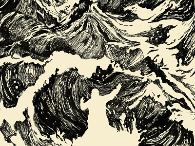 Wind & Waves drawing illustration penandink