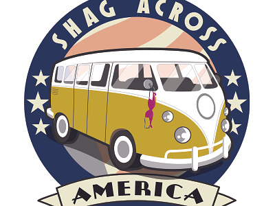 Shag Across America bus fictional logo tour