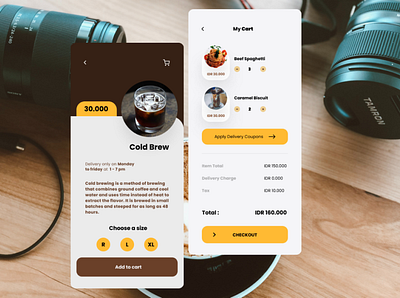 Coffee App application checkout page coffee design design concept detail page mobile apps mobile design ui design user interface