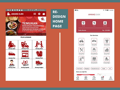 Re-design Amang Ojek Home Page android android app application design design concept mobile apps redesign start up ui design ui ux