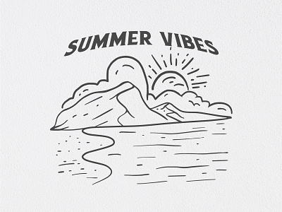 summer vibes vintage illustration