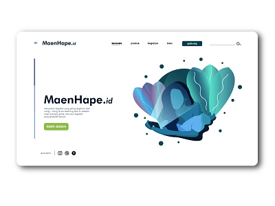 maenhape.id landing page ui/ux branding flat design flat illustration girl graphic design illustration landingpage smartphone ui uidesign uiux web webdesign website