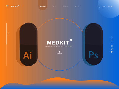 medkit for all designer - landing page design flat illustration graphic design landingpage medicine minimalist ui uidesign uiux ux designer web web designer webdesign website