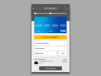 DailyUI 002 credit card checkout credit card form daily 100 challenge dailyui dailyui002 design digital payment paypal visa