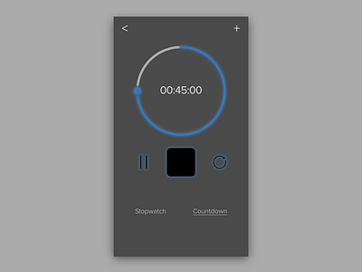 Dailyui 014 014 app blue branding countdown daily 100 challenge dailyui dailyui014 design digital glowing mobile stopwatch timer typography ui ux