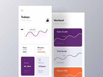 Fitness App UI android app app app design app ui app ui design fitness app gym app health app ios ios app mobile app design orizon ui app ui app design visualx