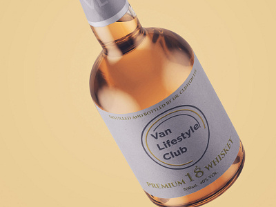 Label design applied in mockup bottle