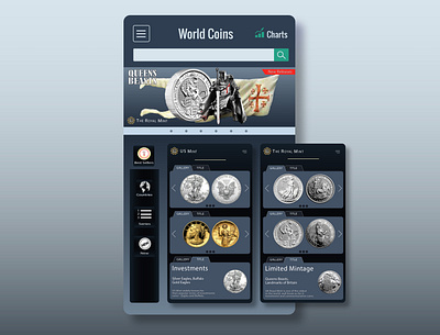 Mobile version of coins web site mobile mobile ui mobile ui design mobile ux mobile ux design ui uidesing ux uxdesign uxui webdesign website