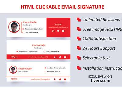 clickable html email signature