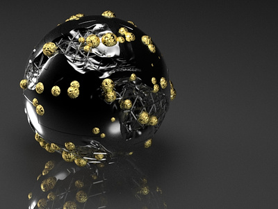 Planet of jewel 3d 3d art abstract animation black branding cinema4d design gold illustration logo minimal mirror sphere