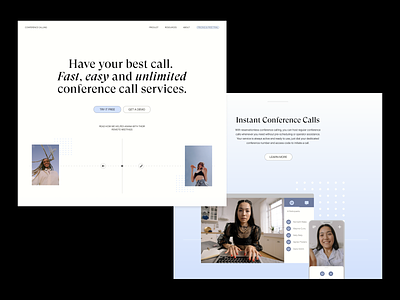 Conference Calling Company Home Page branding design graphicdesign logo ui web website