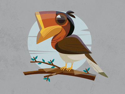 A bird on a tree animation art calendar design flat illustraion illustration illustration art illustrator vector