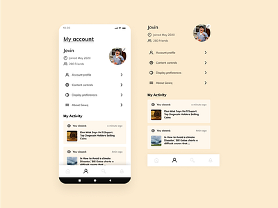 User profile – UI Exploration by Bryan C. Orellana on Dribbble