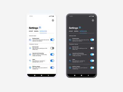 Settings screen – UI Exploration design ui ui design ux