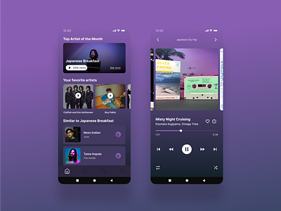 Music Player App – UI Exploration alternative app design indie music ui design