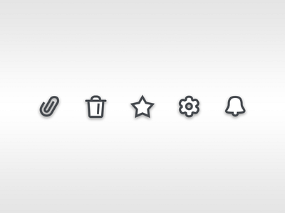 Icons pt 1 app favorite icon minimal notifications save settings trash ui ux vector