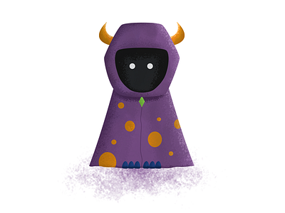 Mido character cloak halloween horns illustration monster paint vector