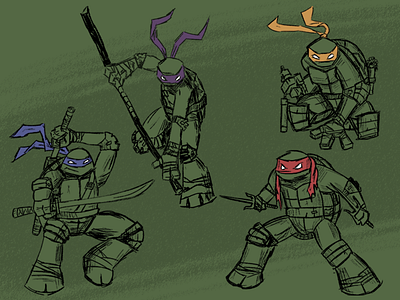 TMNT donnie illustration leo mikey ninja turtles raph