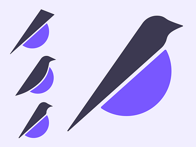 Tweet tweet bird brand icon logo purple vector