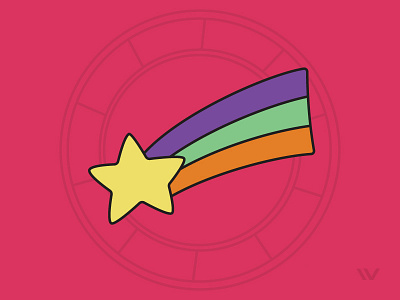 Mabel gravity falls icon illustration mabel rainbow star vector
