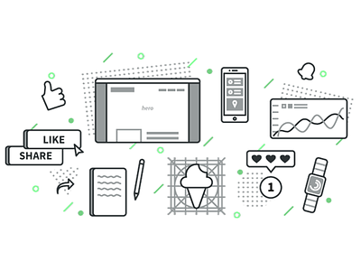 "Product Design" Illustration branding data icon illustration mobile shapes sketch social vector
