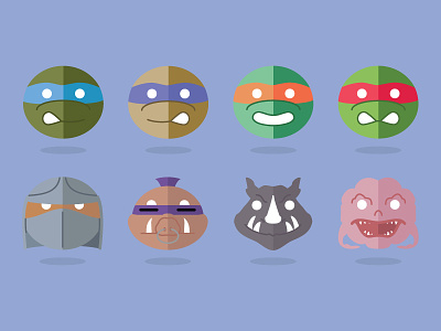Ninja Turtles Emojis cartoon emoji illustration teenage mutant ninja turtles tmnt vector