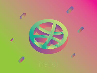 hello, dribbble! colors debut gradient perspective
